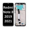 Xiaomi Redmi Note 8 (2019/2021) LCD / OLED touch screen with frame (Original Service Pack) [BLACK] X-389